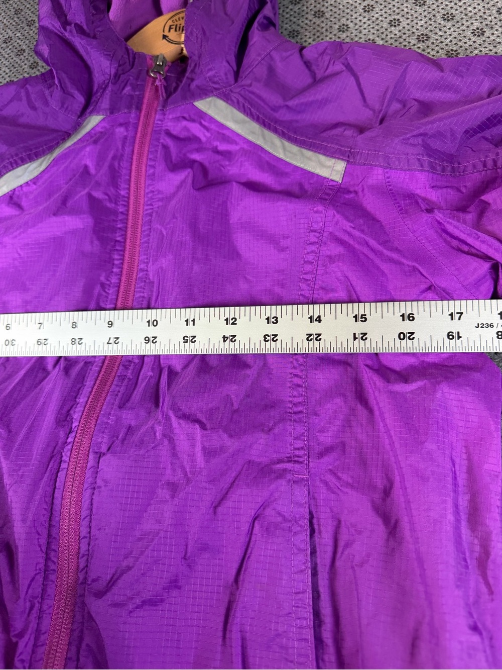 L.L. Bean Kids Purple Hooded Raincoat - Picture 6 of 10